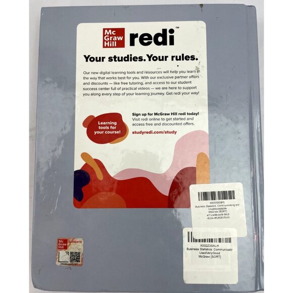 Business Statistics: Communicating Hardcover by Jaggia Kelly Fourth Edition - Picture 2 of 4